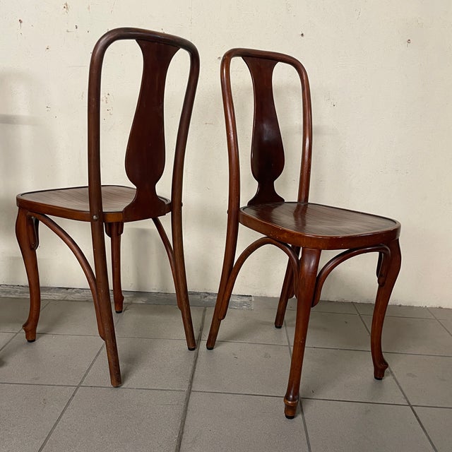 Vintage Chairs in Bent Wood by J.&J. Kohn Vienna, 1900s, Set of 5 For Sale - Image 18 of 18