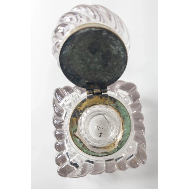 Early 20th Century American or French Baccarat Style Amethyst Pressed Glass Inkwell For Sale - Image 10 of 12