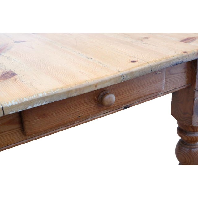 Wood Antique Pine Kitchen Table, 1800s For Sale - Image 7 of 11