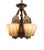A breathtakingly rare, museum-quality American Art Deco five-light slip shade flush mount. Produced in the 1930s by the...