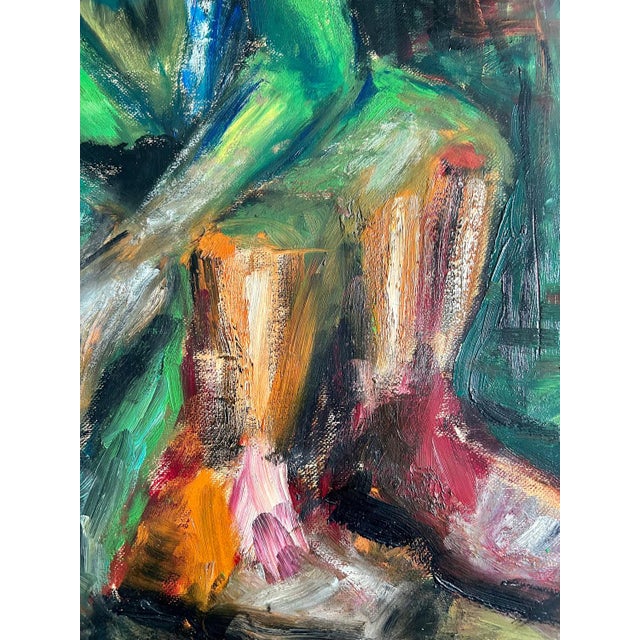 French Artist, Portrait of Red Haired Woman, 1940s, Oil on Canvas For Sale - Image 5 of 18