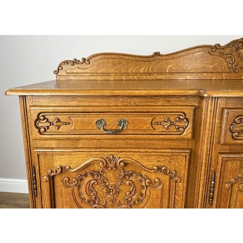 Vintage Louis XIV French Oak Buffet For Sale - Image 3 of 15
