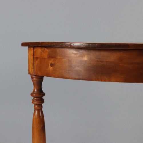 Antique Walnut Demi Lune Consoles, Italy, 20th Century, Set of 2 For Sale - Image 4 of 10