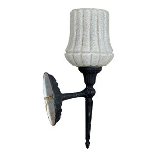 Vintage 1960 Hollywood Regency Miami Philip Carey Torch Entryway Wall Sconce For Sale