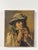 This is a really soulful 19th-century oil on canvas portrait of a man in a hat with a pipe. It’s a classic character study...
