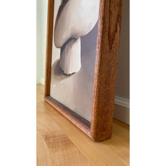 Mid 20th Century Large Stacked Mushrooms Oil on Canvas Painting For Sale - Image 4 of 8