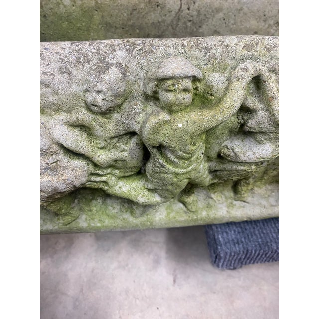 1940s Mid-Century Neoclassical Cherub Relief Trough — Charleston Estate Rescue For Sale - Image 10 of 16