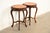 French Provincial Romweber Style French Provincial Louis XV Carved Walnut and Satinwood Inlaid Marquetry Side Tables, Pair For Sale - Image 3 of 12