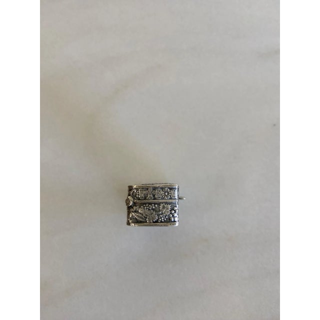 Italian Vintage Italian Sterling Silver Pill Box For Sale - Image 3 of 6