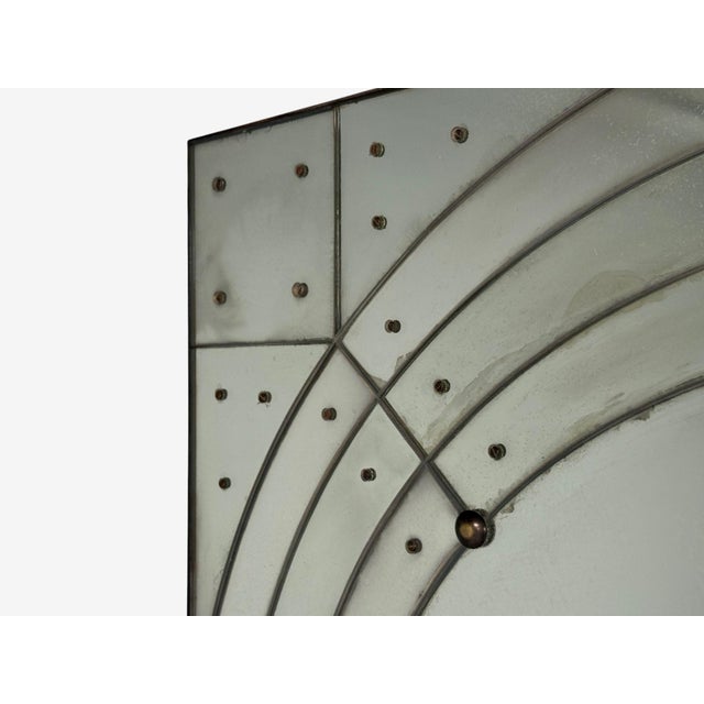 Glass Art Deco Style, Antique Glass, Painted Wood, Square Venetian Wall Mirror For Sale - Image 7 of 10