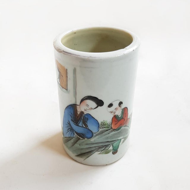 Antique Chinese Hat Stand with the Cowherd and the Weaver Girl For Sale - Image 4 of 8