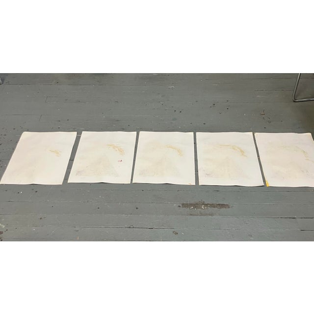 Paper Five 1970’s Original Abstract Modernist Lithographs / Paintings With Dragons- Set of Five For Sale - Image 7 of 7