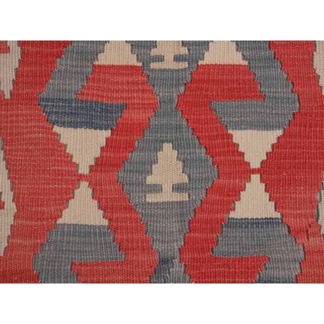 1970s Vintage Handmade Wool Cotton Red Area Rug For Sale - Image 11 of 11