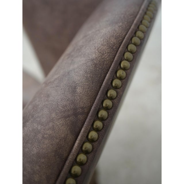 Ralph Lauren Leather Chippendale Wing Chair For Sale - Image 12 of 18