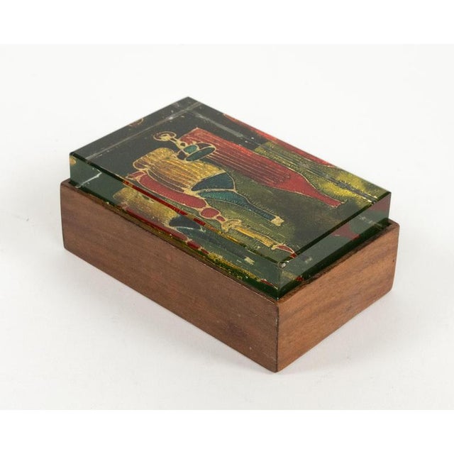 Wood Mid-Century Box in Wood and Art Glass attributed to Erwin Burger for Fontana Arte, Italy, 1950s For Sale - Image 7 of 18