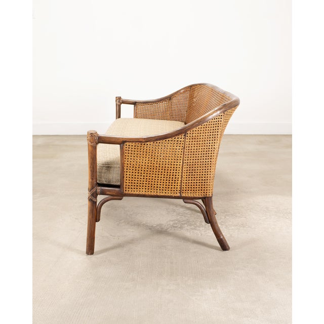 Brown McGuire Organic Modern Rattan Double-Cane Panel Sofa Settee For Sale - Image 8 of 18