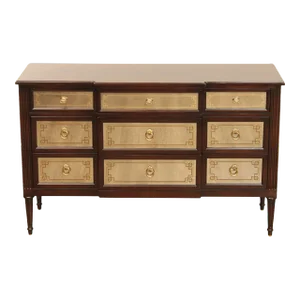Late 20th Century EJ Victor French Hollywood Regency Mirrored Triple Chest