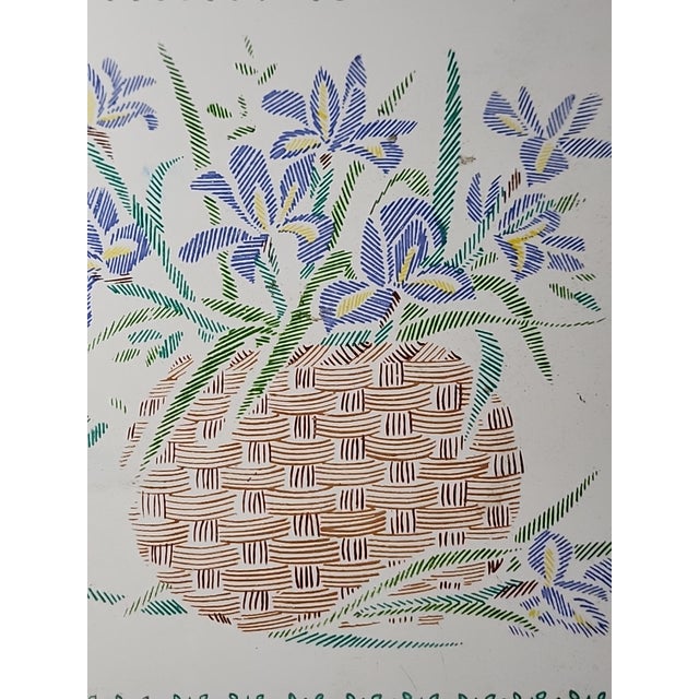 Mid-Century Modern 1960s Orient Ceramic Tile Trivet Oak Wood Frame For Sale - Image 3 of 8