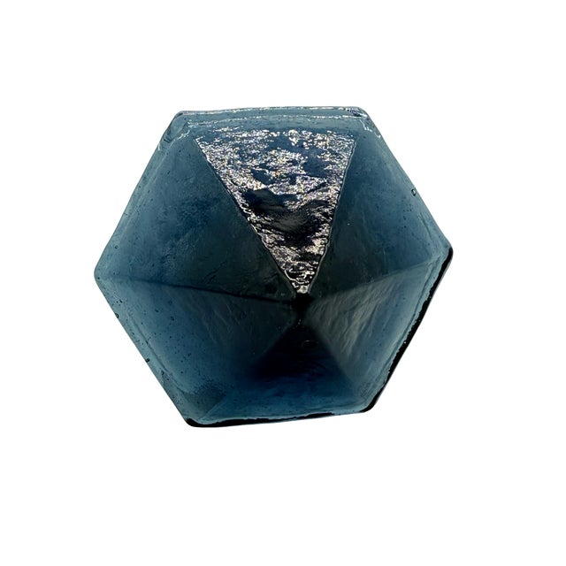 Vintage Reproduction Cobalt Blue Nautical Deck Prism Deep Memphis Era Paperweight For Sale In West Palm - Image 6 of 8