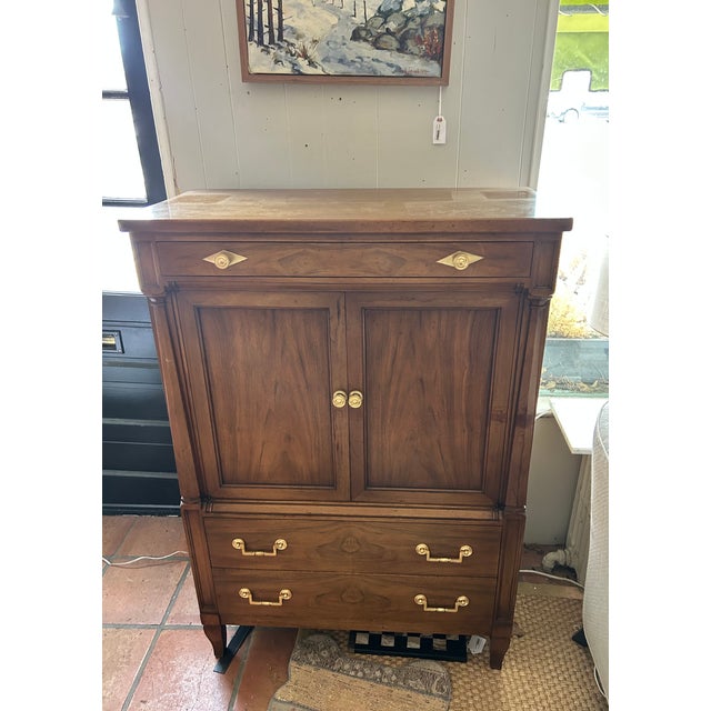 Mid-Century Modern Vintage John Widdicomb Tall Wardrobe Dresser For Sale - Image 3 of 10