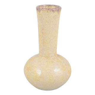 Swedish Vase in Glazed Stoneware with Pale Yellow Crackle Glaze from Ekeby For Sale