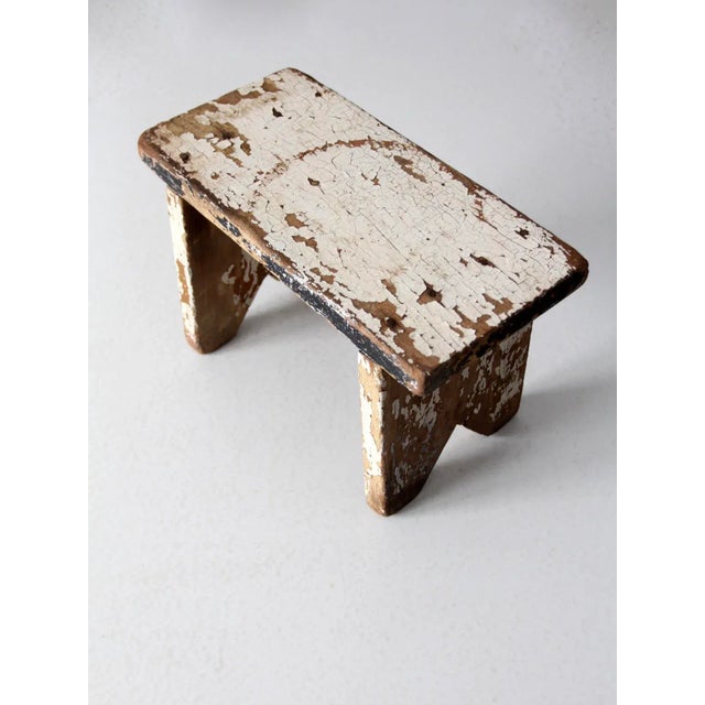Antique Wooden Milk Stool For Sale - Image 6 of 7