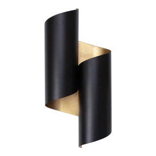 Regina Andrew Folio Aluminum Sconce, Black & Gold For Sale