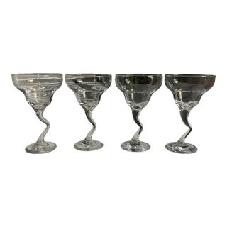 Vintage Libbey Z-Stem Margarita Cocktail Glasses- Set of 4 For Sale