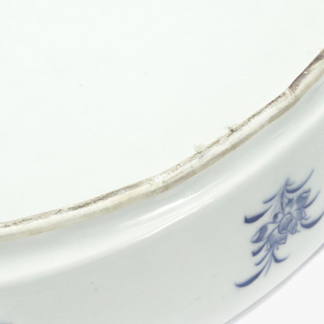 Antique Blue Fitzhugh Pattern Chinese Export Porcelain Tray Warmer & Cover For Sale - Image 15 of 18