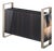 Dante Magazine Rack in Lacquered Black Wood and Leather and Steel by Arcahorn For Sale