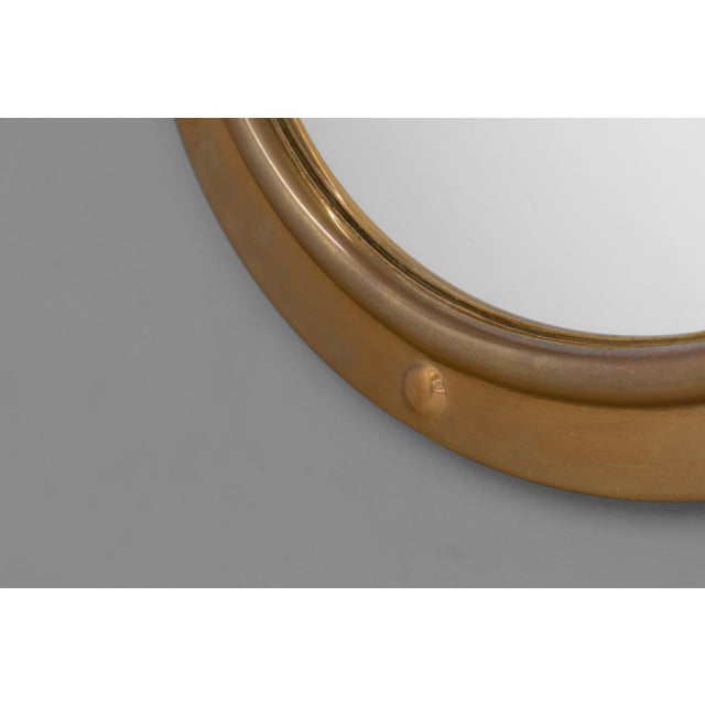 Porthole Mirror in Brass Frame, 1930 For Sale - Image 3 of 7