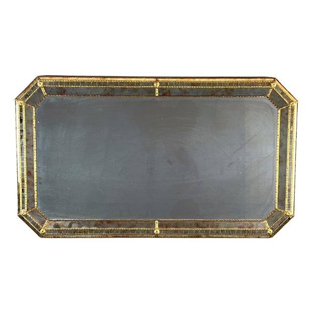 Large 20th Century Rectangular Beveled Mirror For Sale