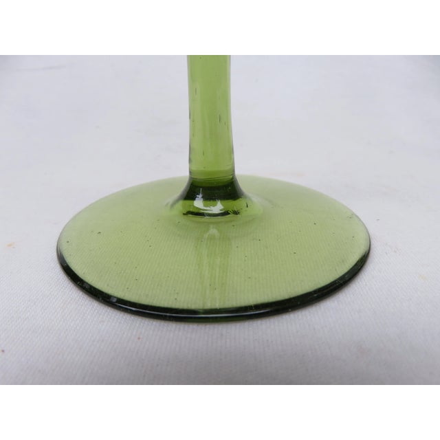 Olive Antique Art Nouveau Wine Glasses, Set of 7 For Sale - Image 8 of 10