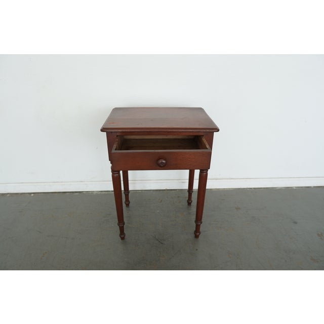 Wood Antique American Turned Leg Side Table For Sale - Image 7 of 18