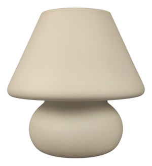 Mushroom Table Lamp in White Satin Glass, 1980s