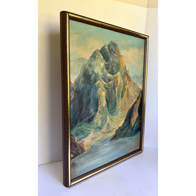 1930s Original 1939 Signed Robert Corneil Mountain Landscape Oil Painting For Sale - Image 5 of 9