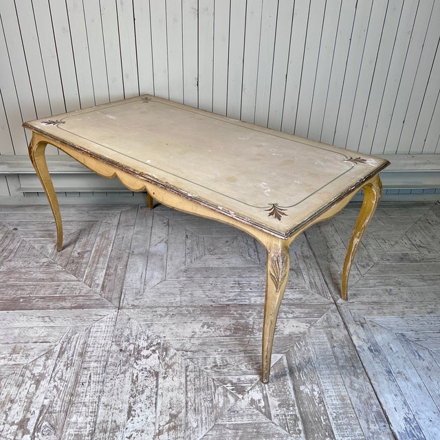 Louis XV Revival French Painted and Gilded Dining Table, 1920s For Sale - Image 3 of 12