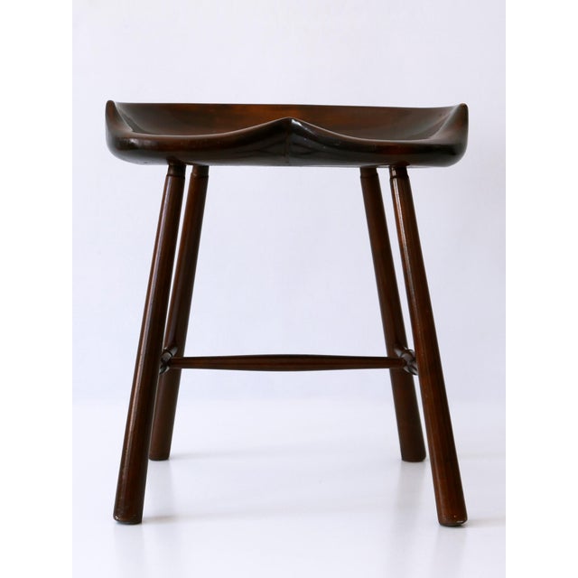 Mid-Century Modern Solid Wood Stool, Germany, 1950s For Sale - Image 6 of 18