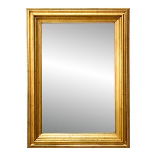 Large Vintage Wood Framed Rectangular Wall Mirror For Sale