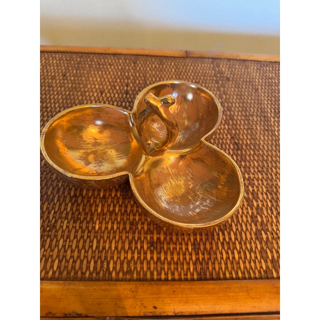 Ceramic American Mid-Century Stangl Three Bowl Candy Dish For Sale - Image 7 of 8