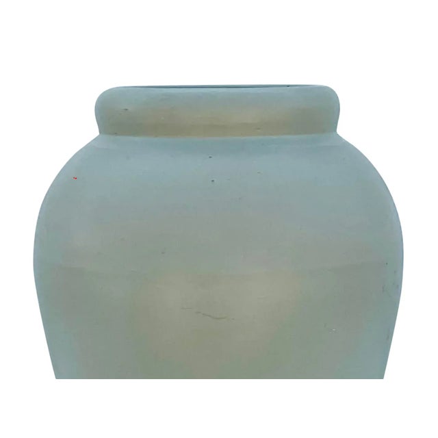 Vintage Sage Matte Glaze Ceramic Urn For Sale - Image 4 of 12