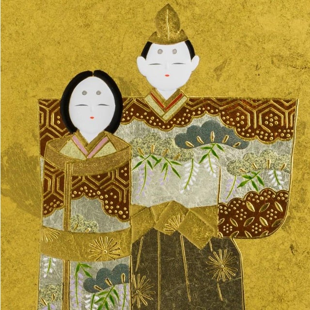 This handcrafted decorative plate, titled “Standing Hina Dolls,” depicts traditional Japanese hina dolls, celebrating...