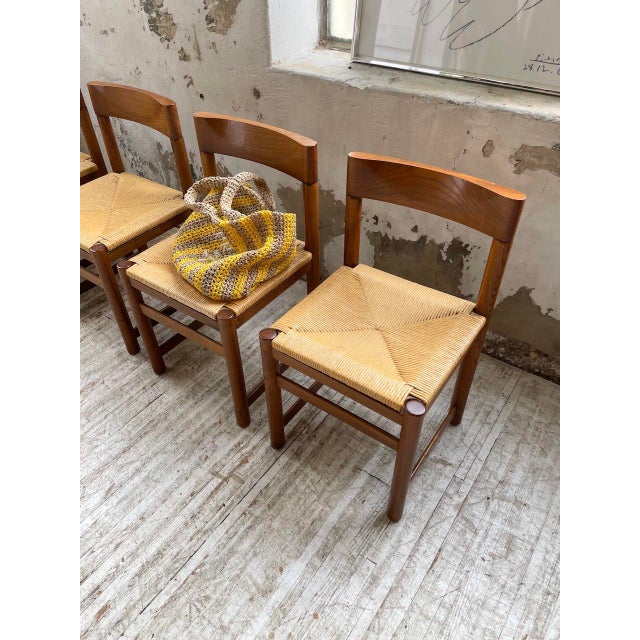 Straw & Elm Chairs, 1950s, Set of 4 For Sale - Image 16 of 18