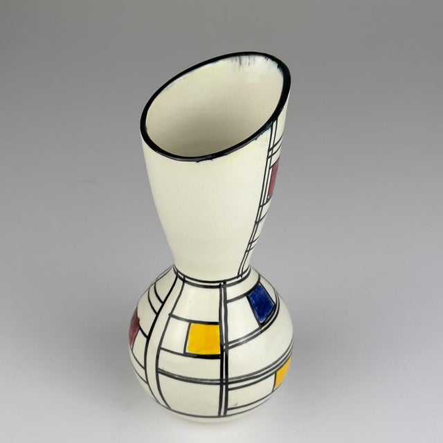 Vintage small ceramic vase made in Italy in the 1970s. Dimensions: Width: 9 cm / 3.5 inches Height: 19 cm / 7.5inches