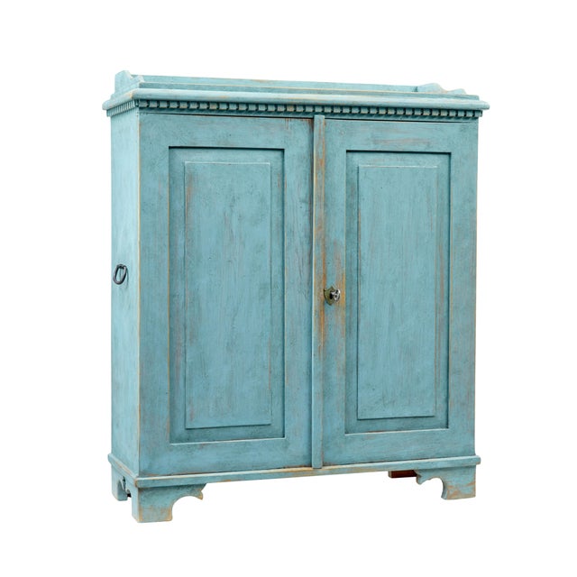 Scandinavian Painted Pine Double Door Cupboard, 1870s For Sale - Image 9 of 9