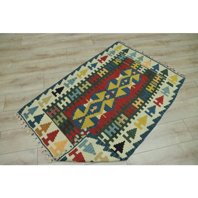 1970s Tribal Style Handmade Oushak Kilim Rug For Sale - Image 11 of 13