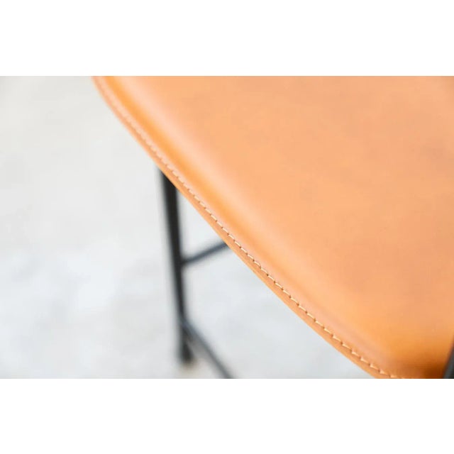 Aluminium & Brown Leather Dining Chairs from Ycami, 1980s, Set of 6 For Sale - Image 10 of 18