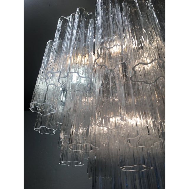 Transparent Italian Sputnik Murano Glass "Tronchi" Chandelier For Sale - Image 8 of 9