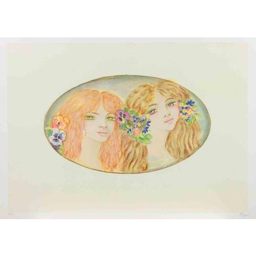 Lithograph on paper. Hand signed and numbered in pencil. Edition of 99. Excellent condition. This piece is attributed to...
