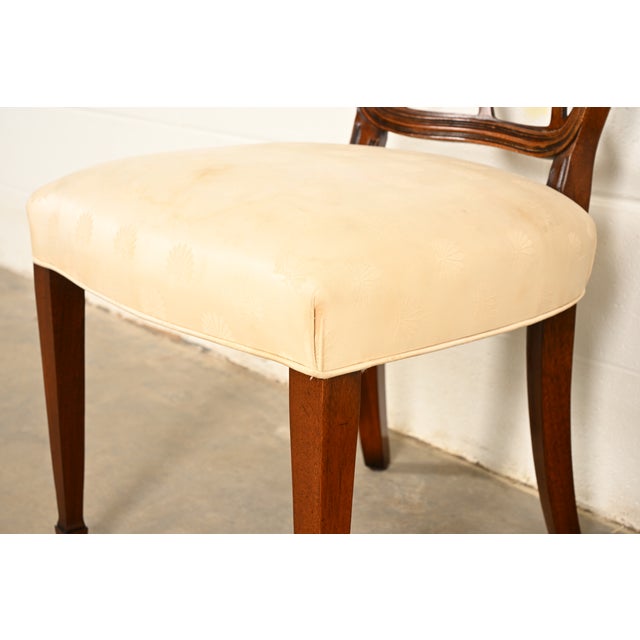 Brown Kindel Furniture Federal Carved Mahogany Side Chairs or Dining Chairs, Pair For Sale - Image 8 of 15